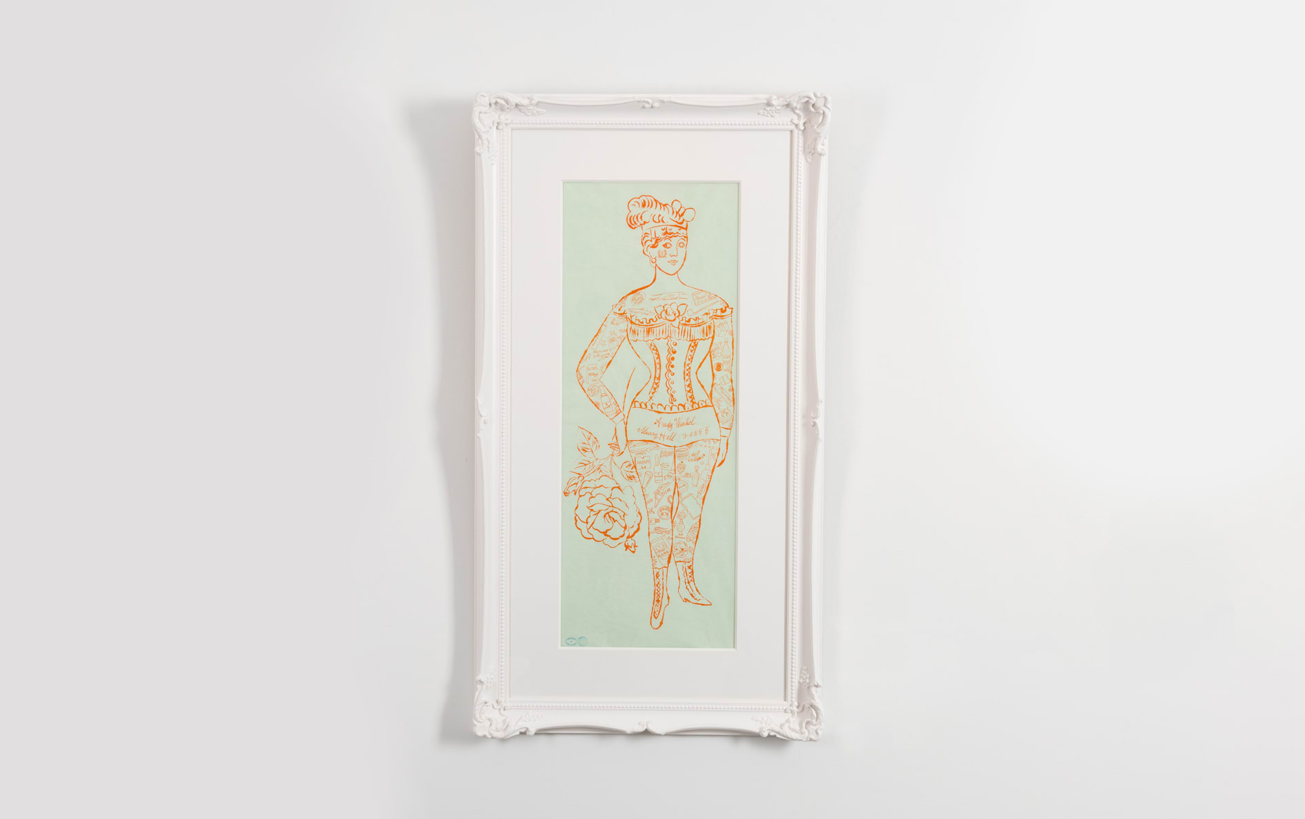 Tattooed Woman Holding a Rose by Andy Warhol