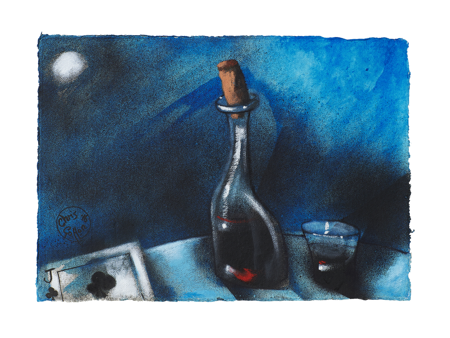 Chris Gollon, Study (V) on Khadi paper for Gimme Some Wine