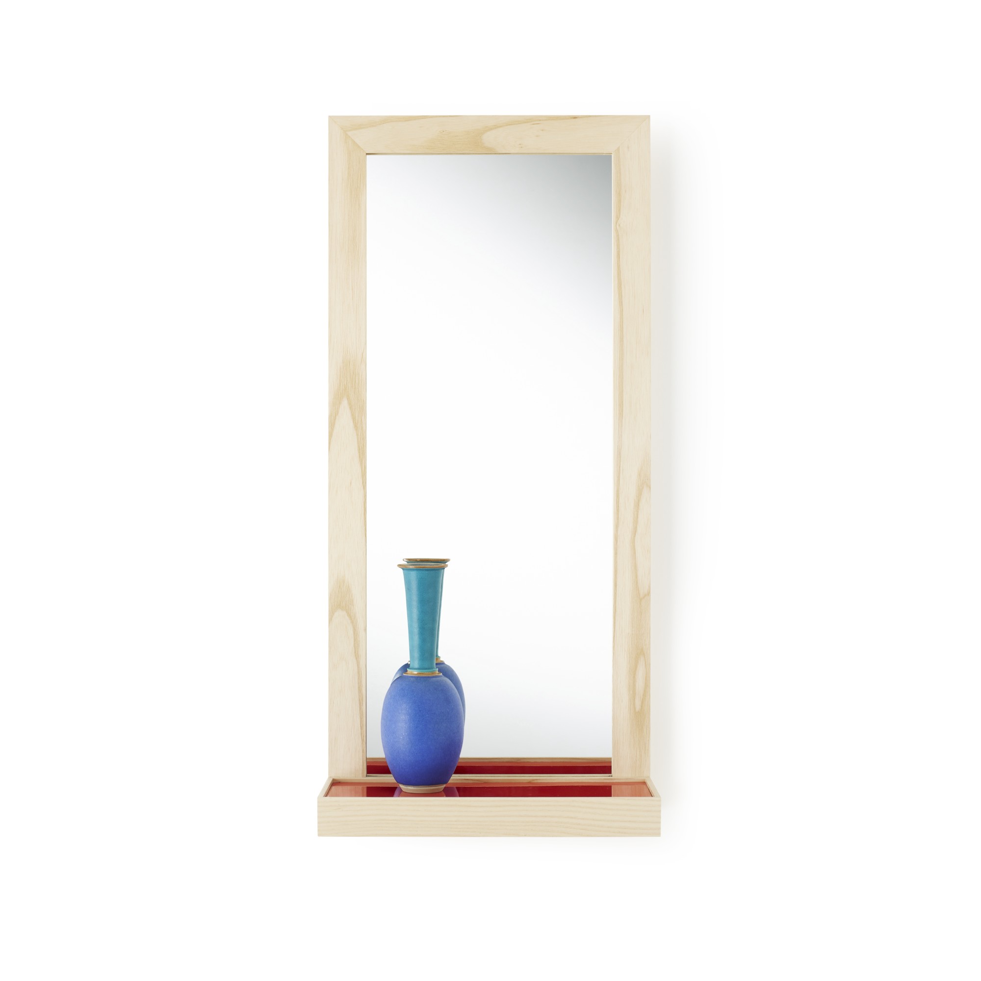 Ash Shelf Mirror - Red