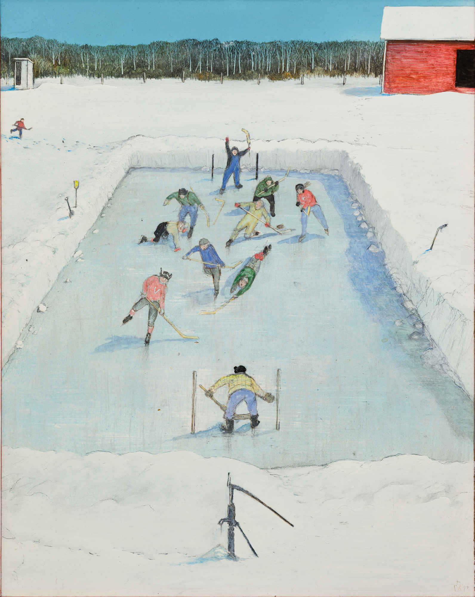 Hockey Game on the Prairies