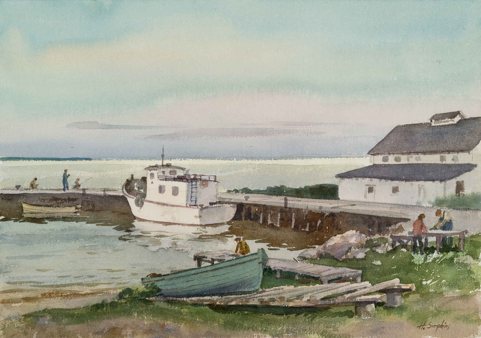 White Boat, Hecla Island, Manitoba - Bateau blanc, île Hecla, Manitoba