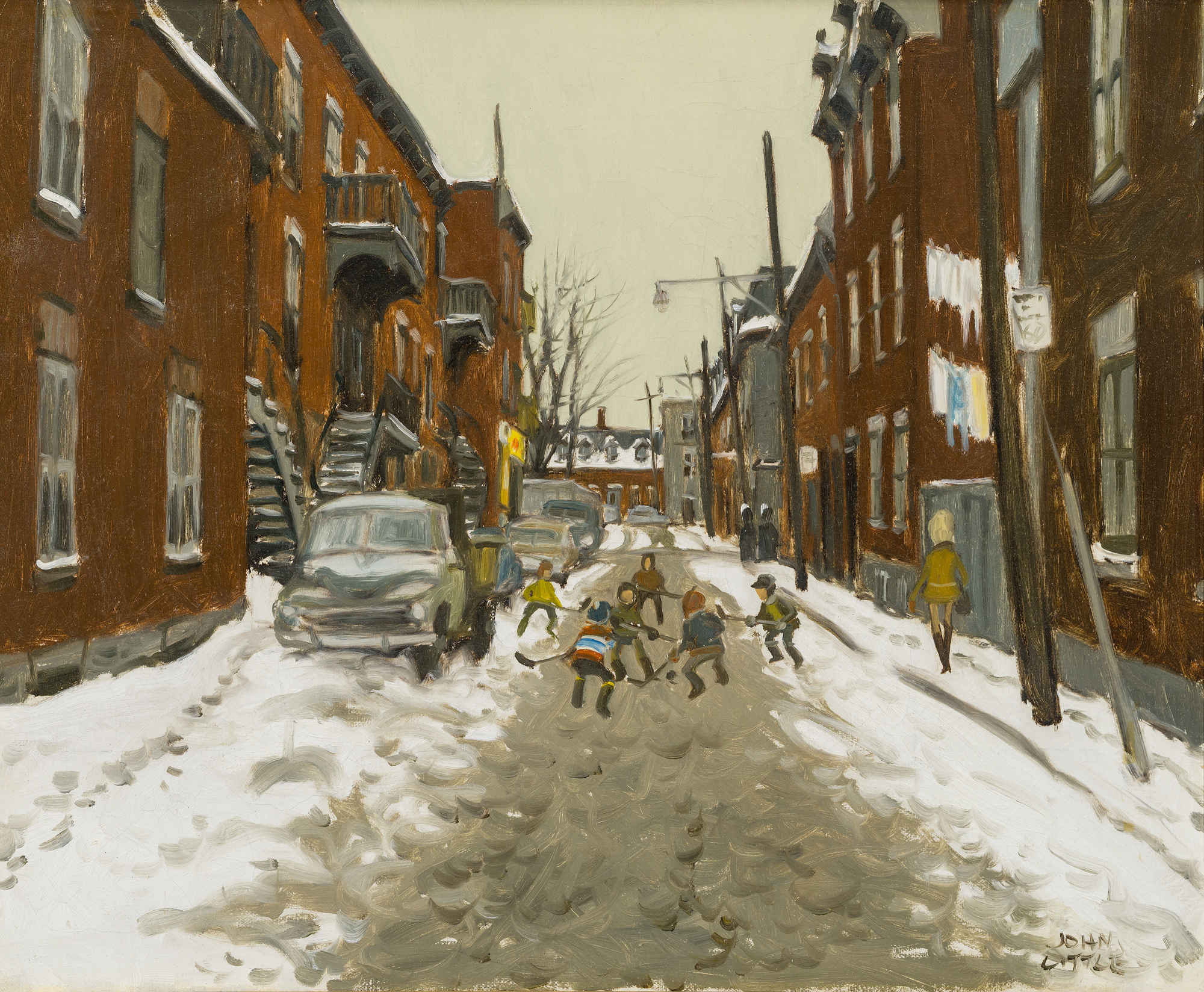 Les jeunes joueurs, rue Bonaparte coin Beaudry, Montréal (Faubourg à m’lasse)