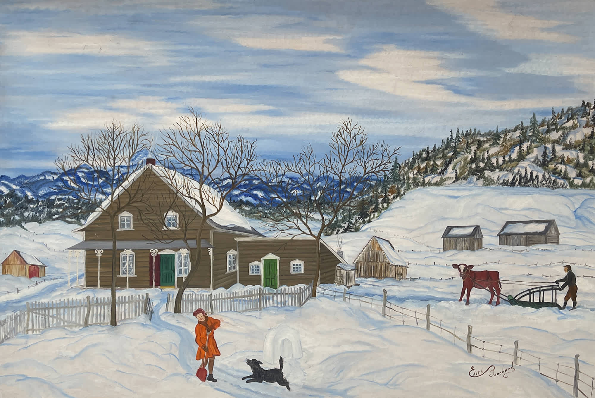 Plaisir d’Hiver, Baie St.Paul, / Plaisir d’hiver chez Joseph Simard Eustache, Baie St. Paul, (Winter Fun, Baie St Paul/Winter Fun at Joseph Simard Eustache’s [house])