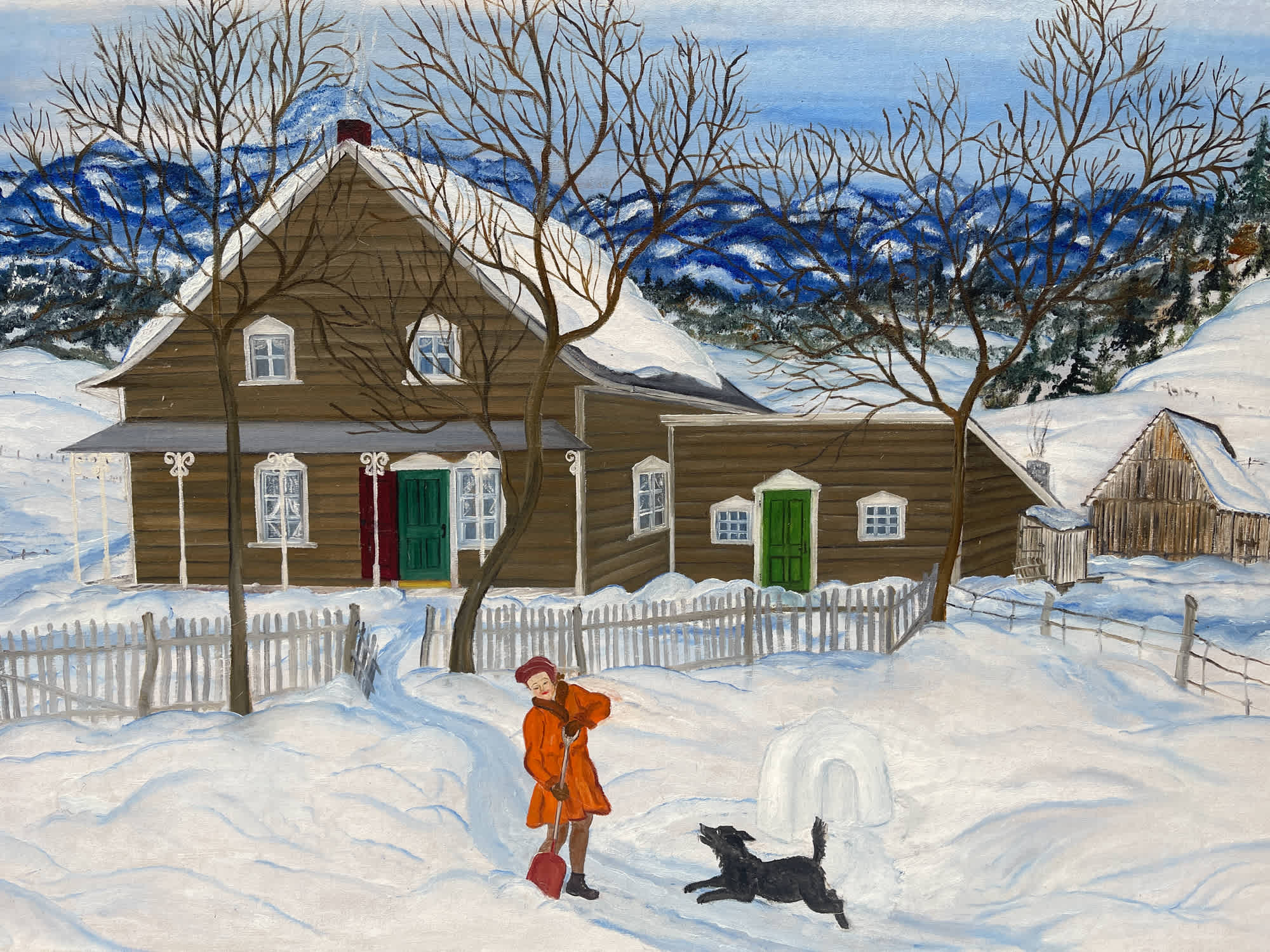 Plaisir d’Hiver, Baie St.Paul, / Plaisir d’hiver chez Joseph Simard Eustache, Baie St. Paul, (Winter Fun, Baie St Paul/Winter Fun at Joseph Simard Eustache’s [house])