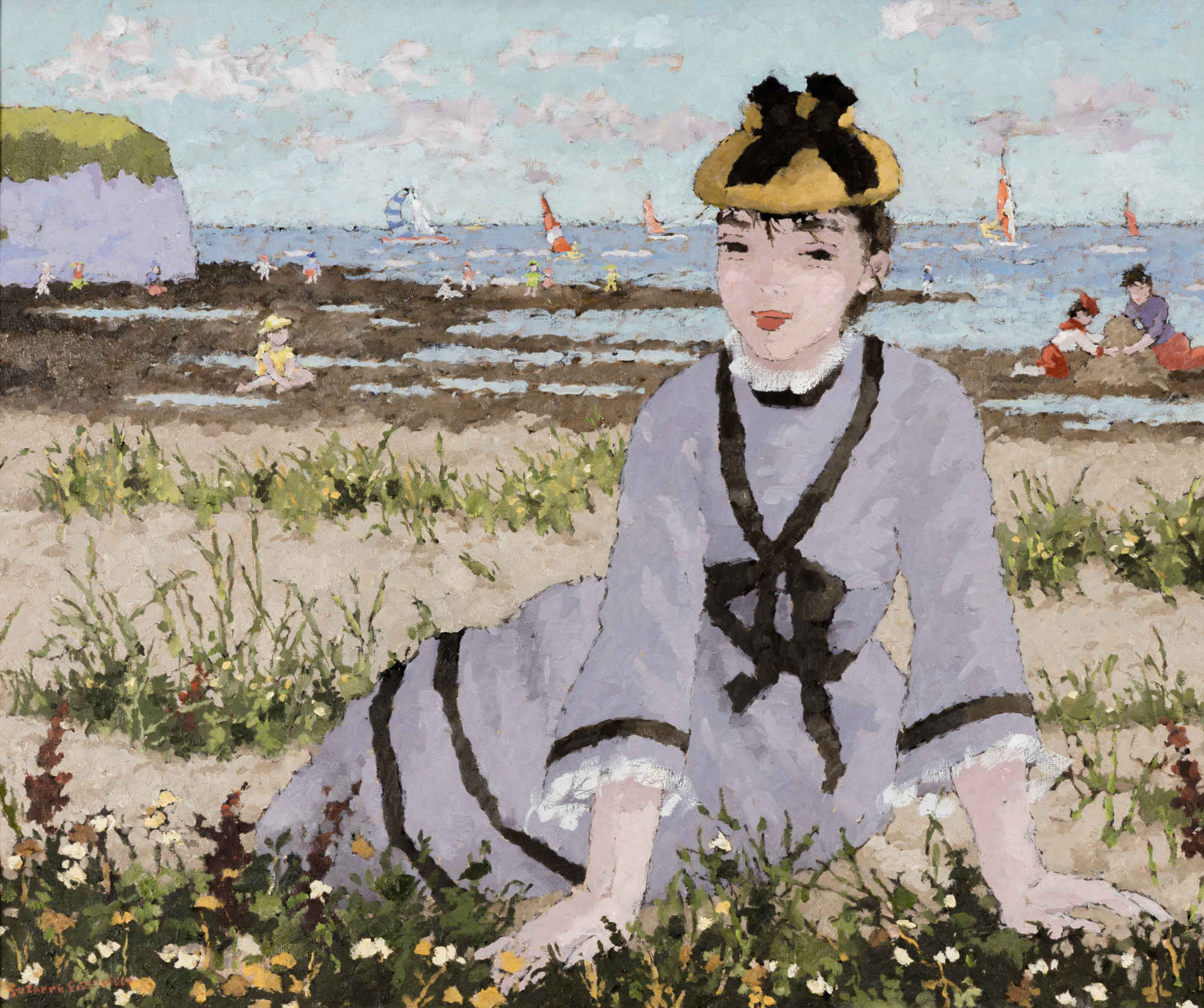 La plage d'Yport à marée basse