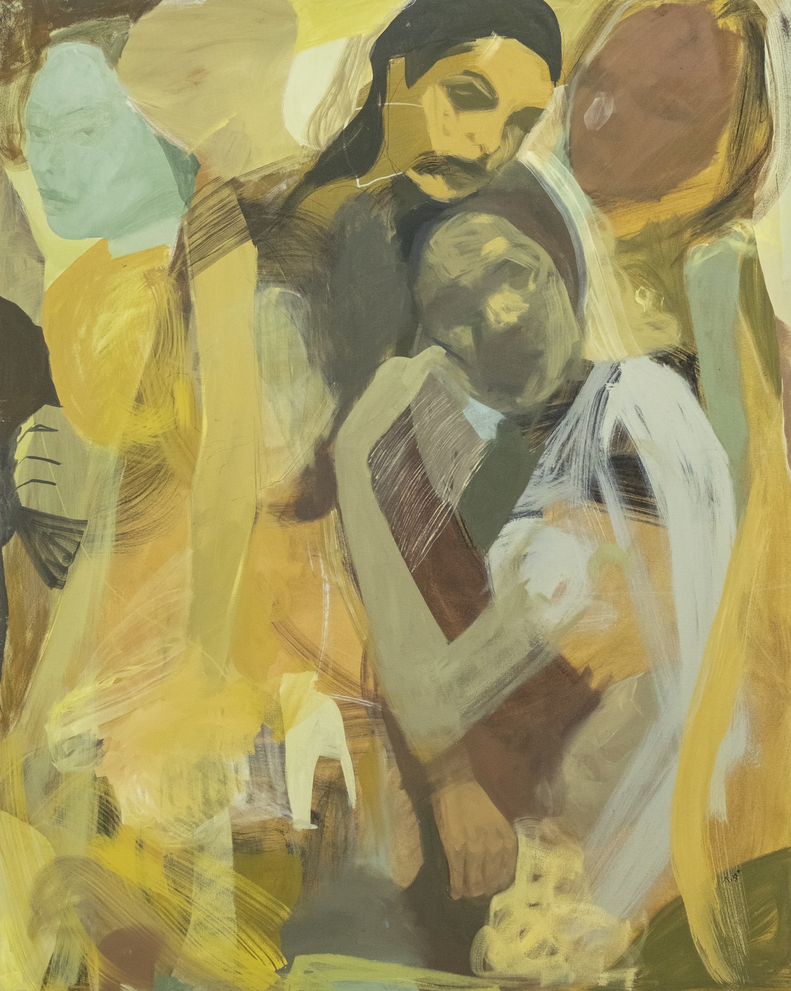 Tizta Berhanu, Faces in Ocher, 2020