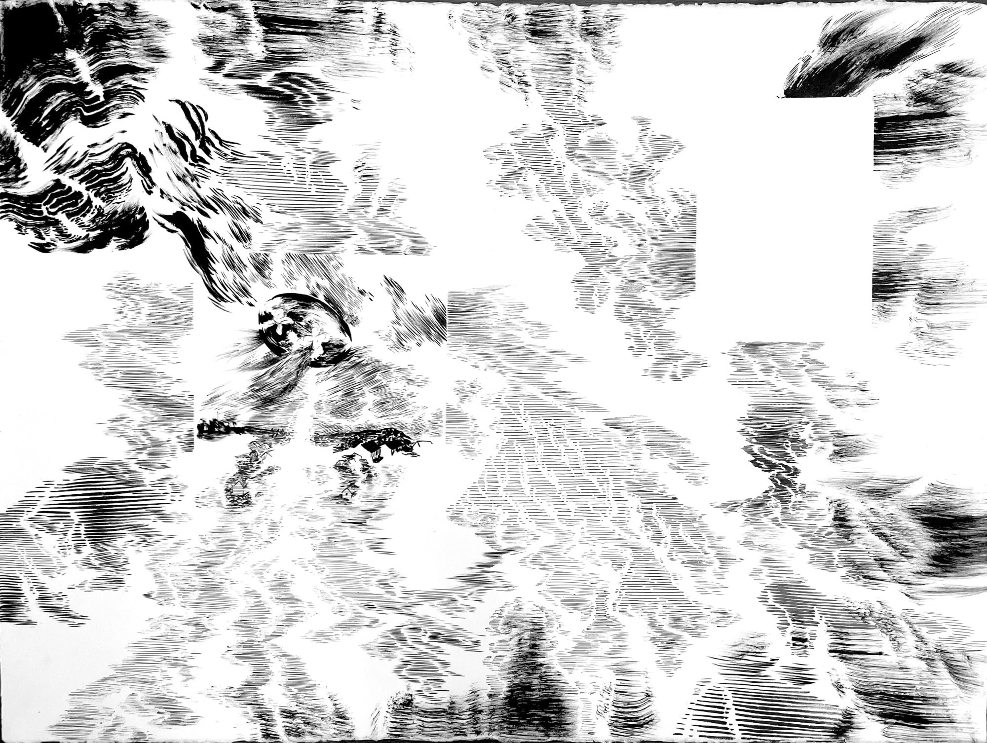 Abdelkader Benchamma, Sans Titre- Phantom airship with rings, 2022