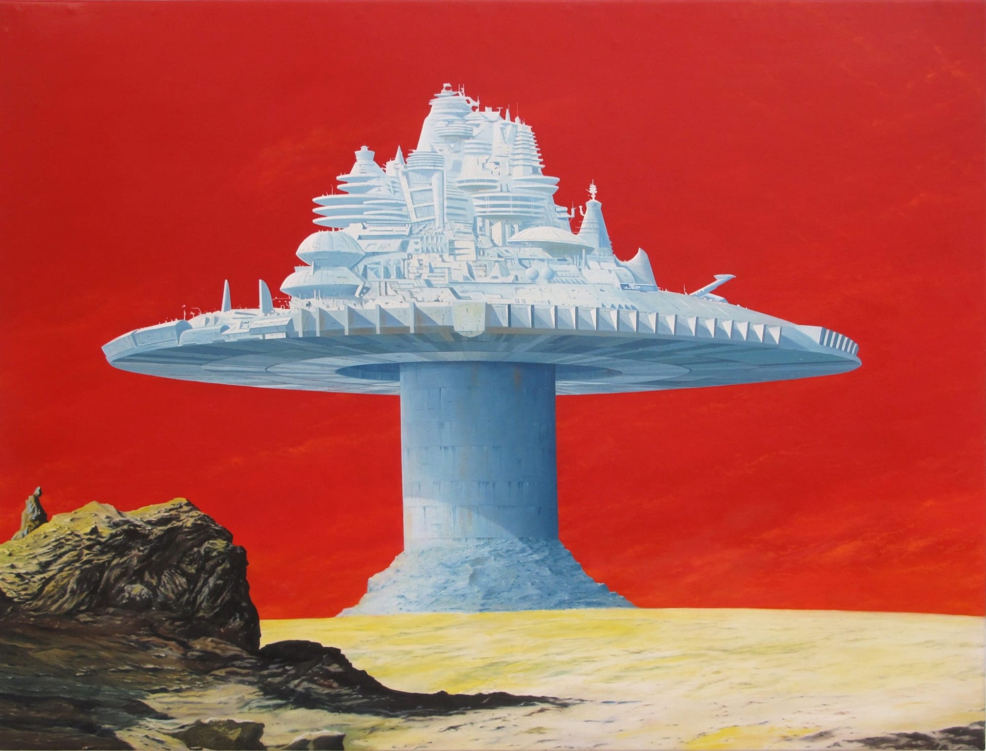 Glenn Brown, The End (Painting for Ian Curtis) after Angus McKie (copied from the illustration 'Perry Rhodan 20Thrall of Hypno'), 1996