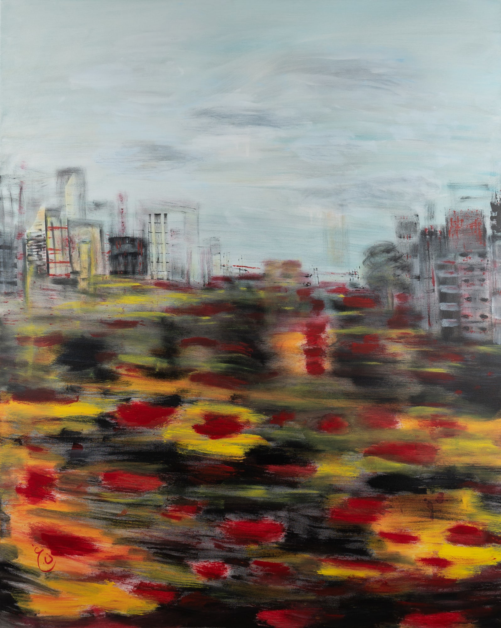 Nujoom Alghanem, The City in the Rain 1, 2023