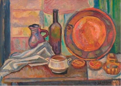 Pinchus Kremegne, Still life with Plate, 1918