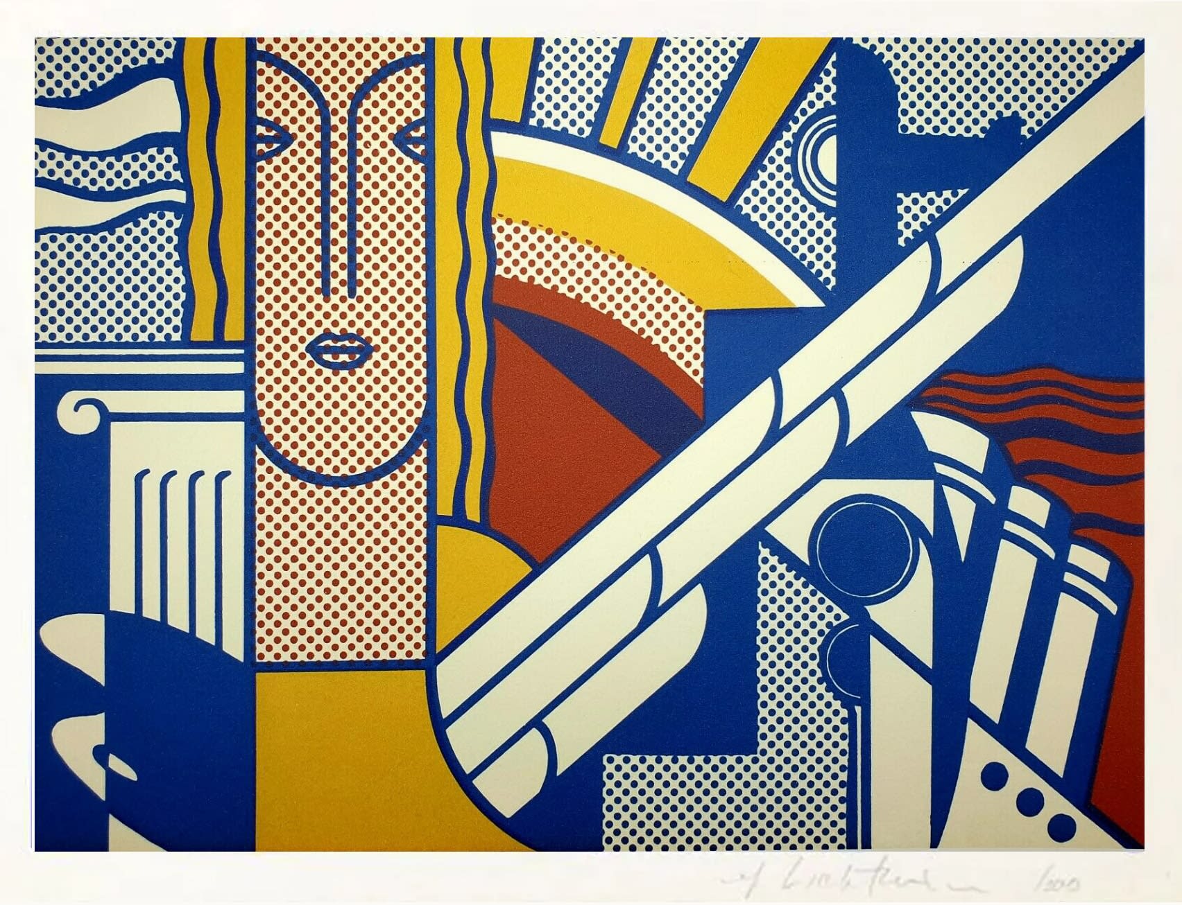 Roy Lichtenstein, Modern Art Poster. Screen Print from 1967; Hand Signed and Numbered edition of 300 , 1967