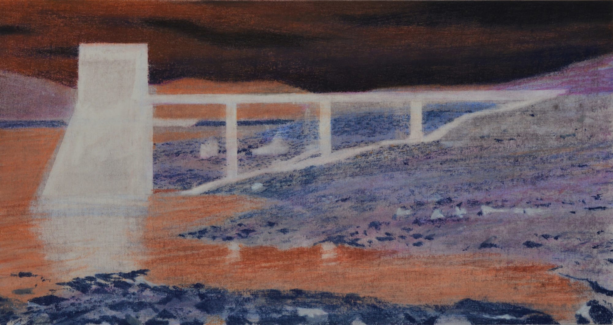 Andrew Mackenzie, Glasgarnoch Reservoir Negative Drawing 1