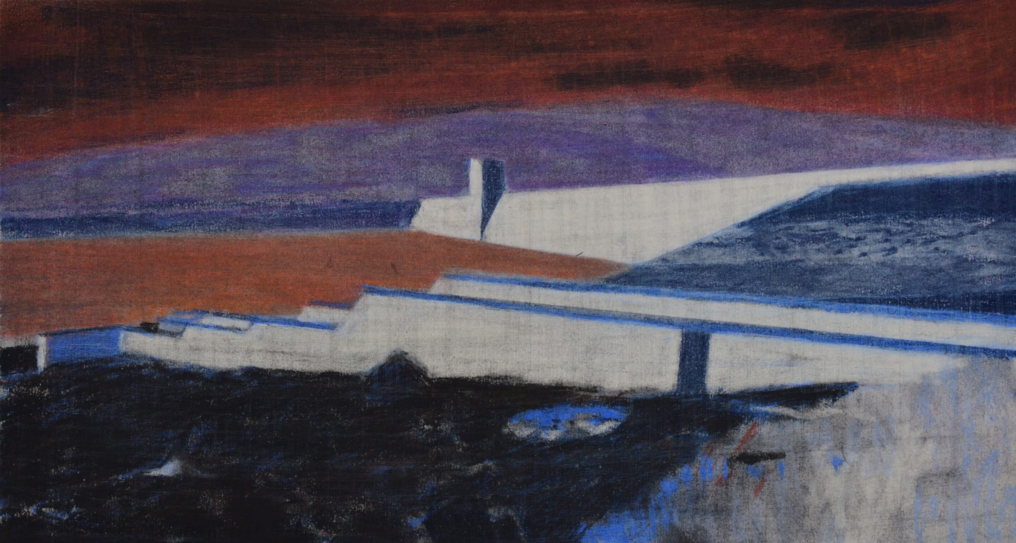 Andrew Mackenzie, Glasgarnoch Reservoir Negative Drawing 3