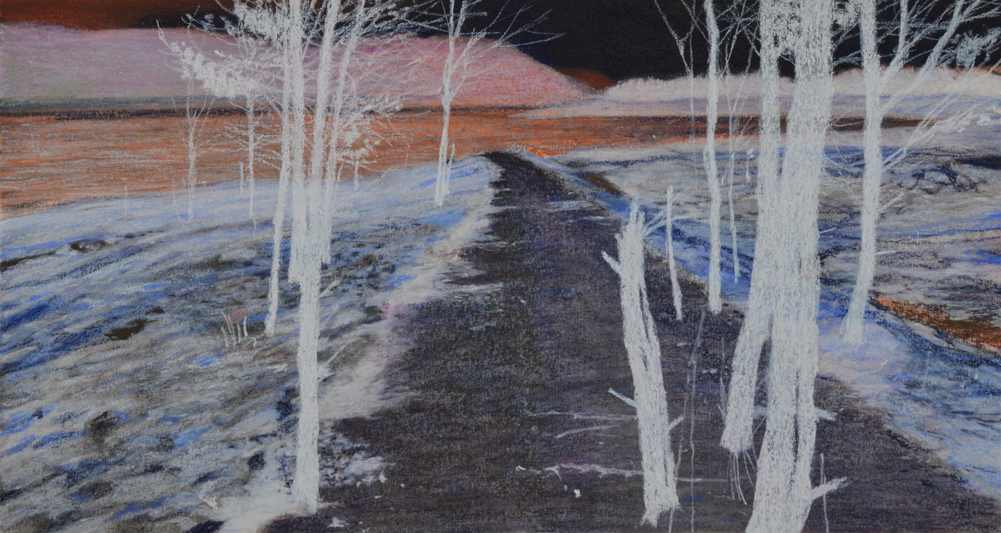 Andrew Mackenzie, Glasgarnoch Reservoir Negative Drawing 5