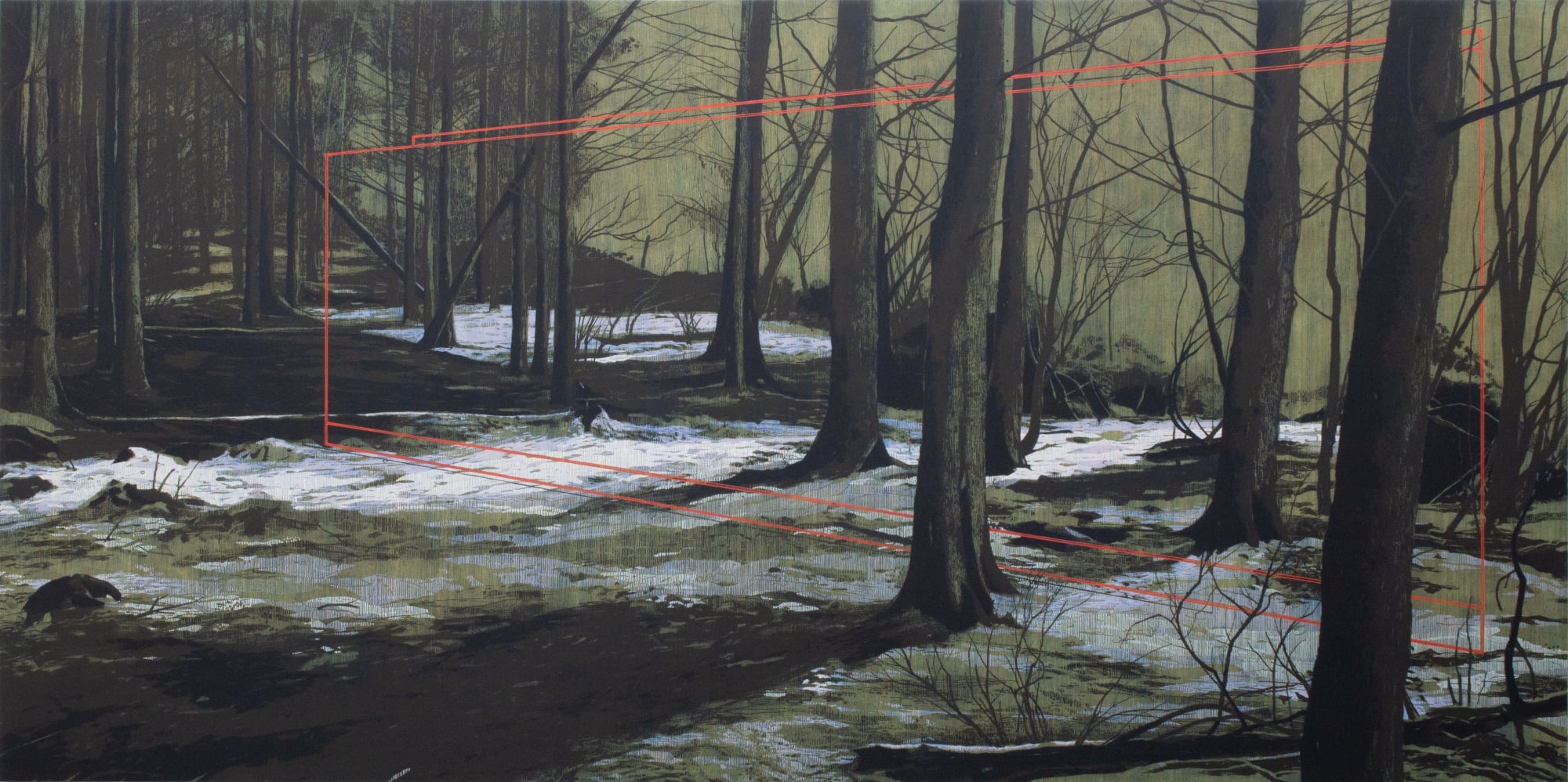 Andrew Mackenzie, Dark Woodland (Red Structure)