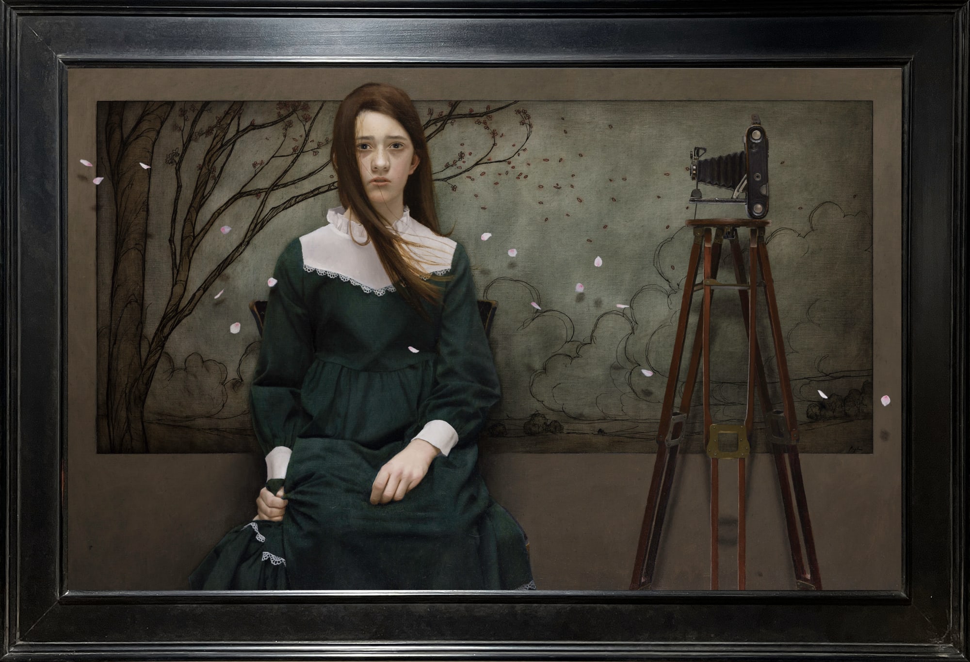 Mark R. Pugh, Girl Sitting for a Portrait on an Unusually Windy Day, 2024