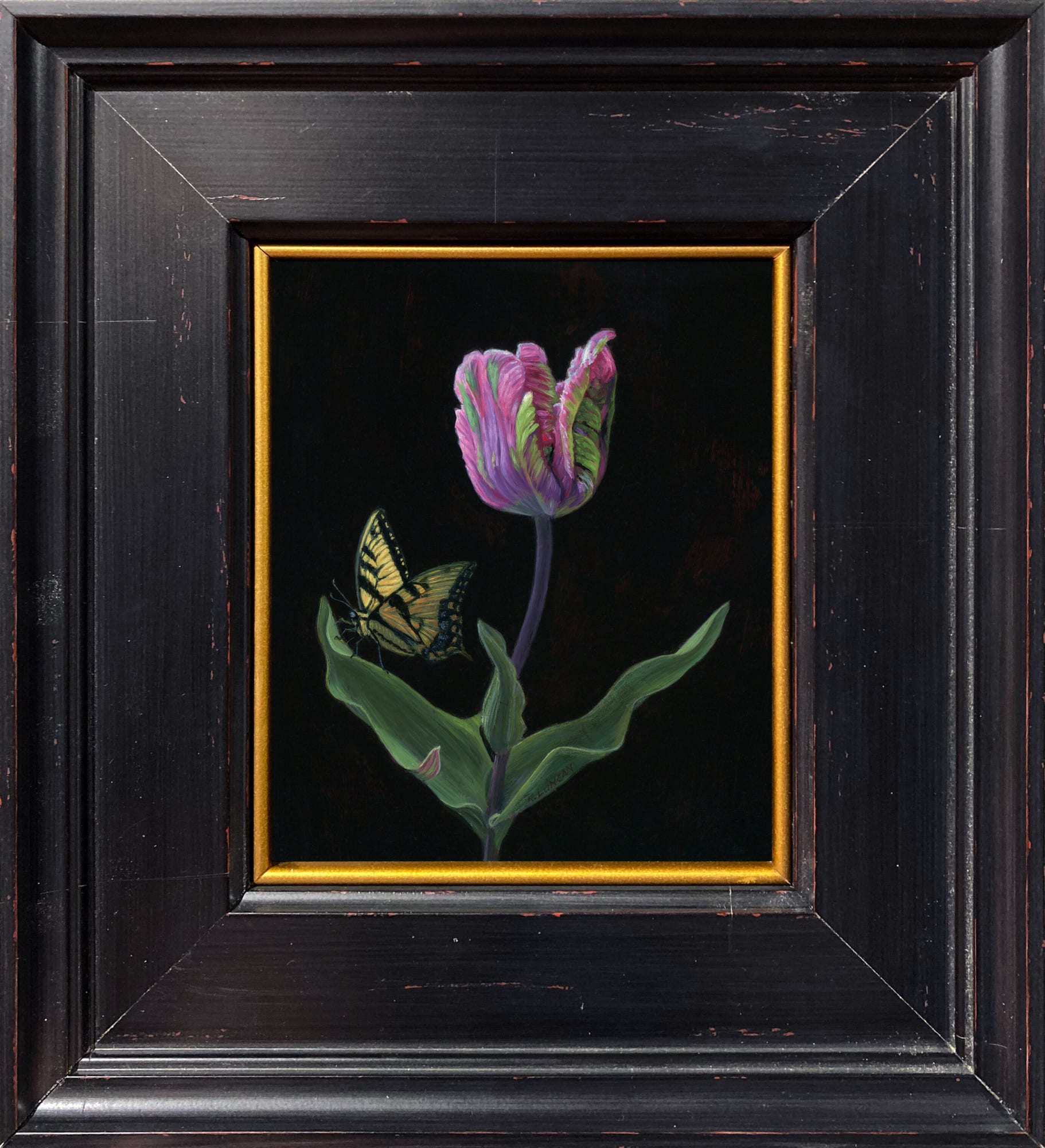 Rebecca Luncan, Western Tiger Swallowtail and Parrot Tulip, 2023