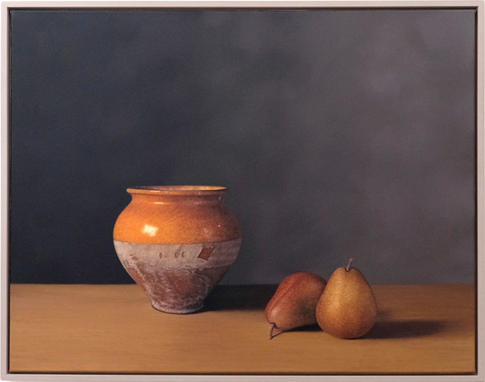 Jo Barrett, Antique Confit Pot with Pears , 2024