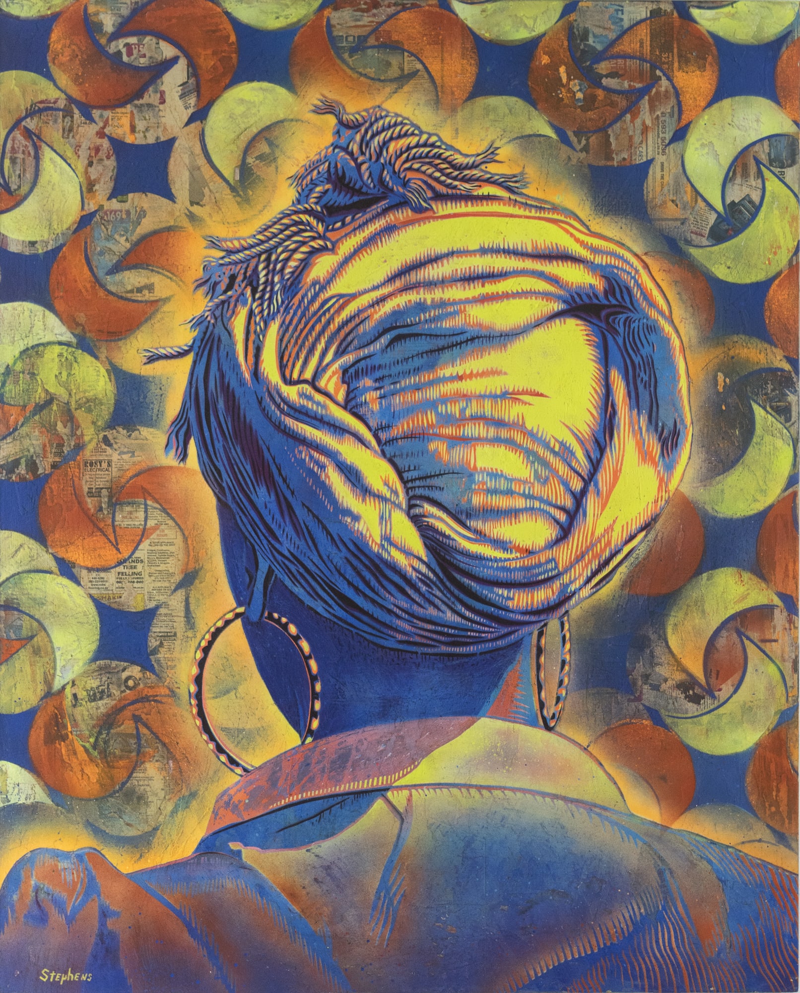 Gary Stephens, JOYCELINN SCARF AND HOOPS BLUE, 2014