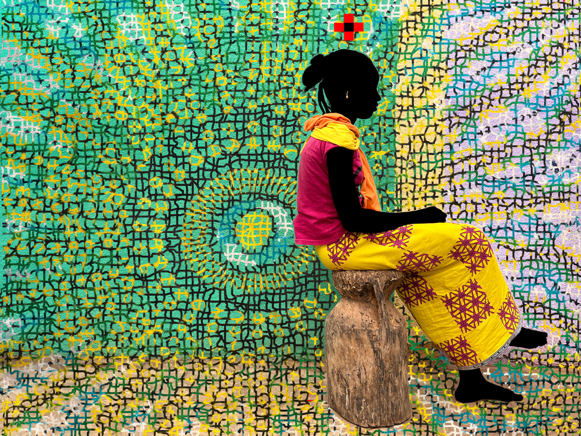Saïdou Dicko, LE FOULARD ORANGE SUR TRONE, 2022