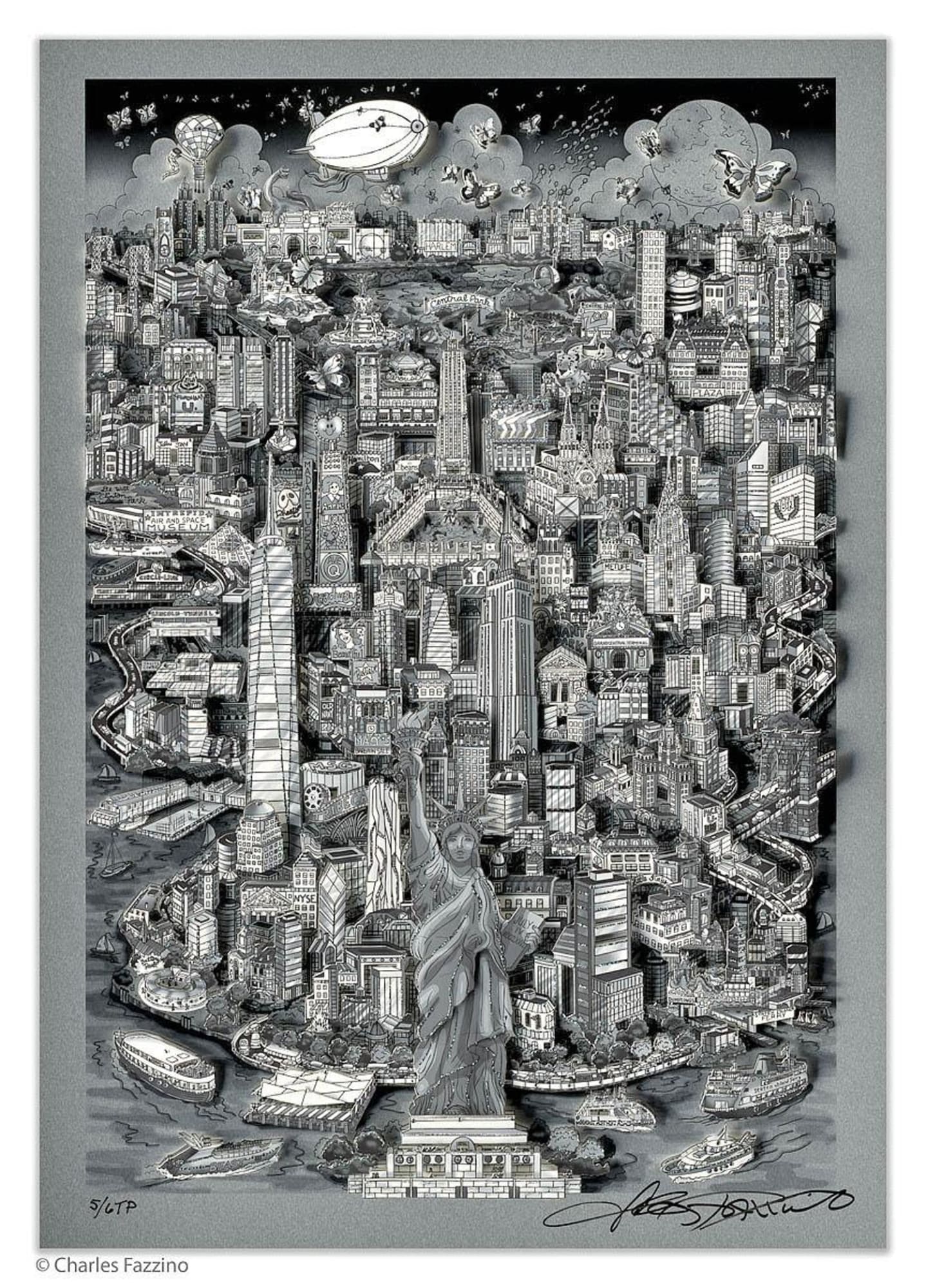 Charles Fazzino, Liberty Stands In The Center Of it all NYC, 2018