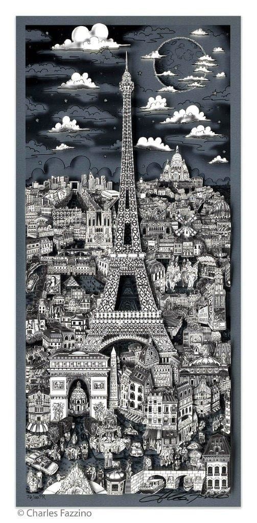 Charles Fazzino, Midnight In Paris ( DX color) , 2014