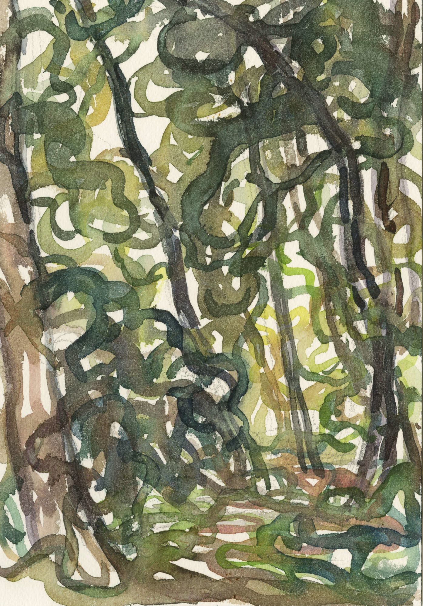 王俊 Wang Jun, 林中写生系列No.3 | Watercolor Sketching in the Forest No.3, 2019.03.26