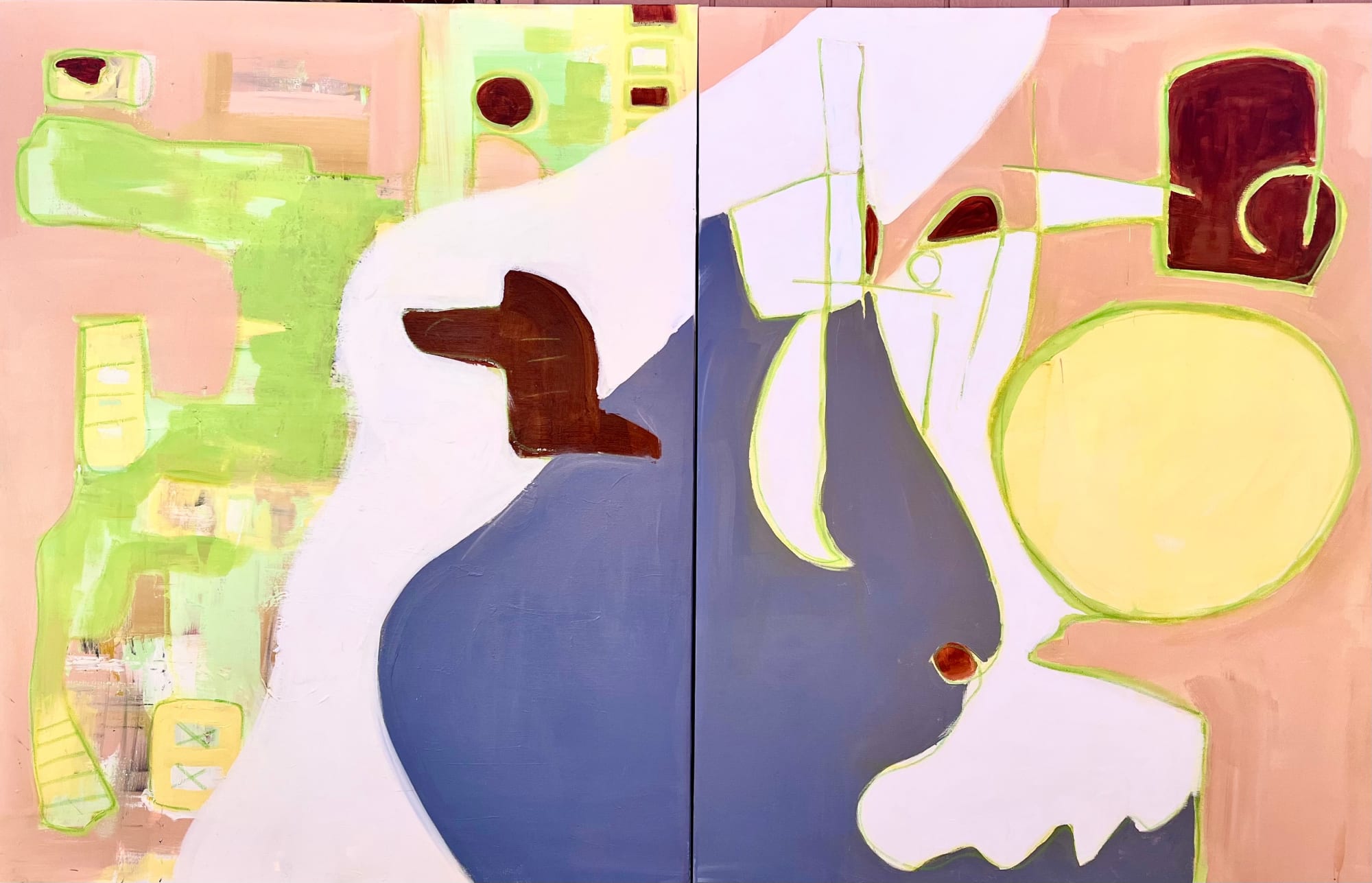 Michael Deen, Dog Park II, 60 x 96 x 1.5