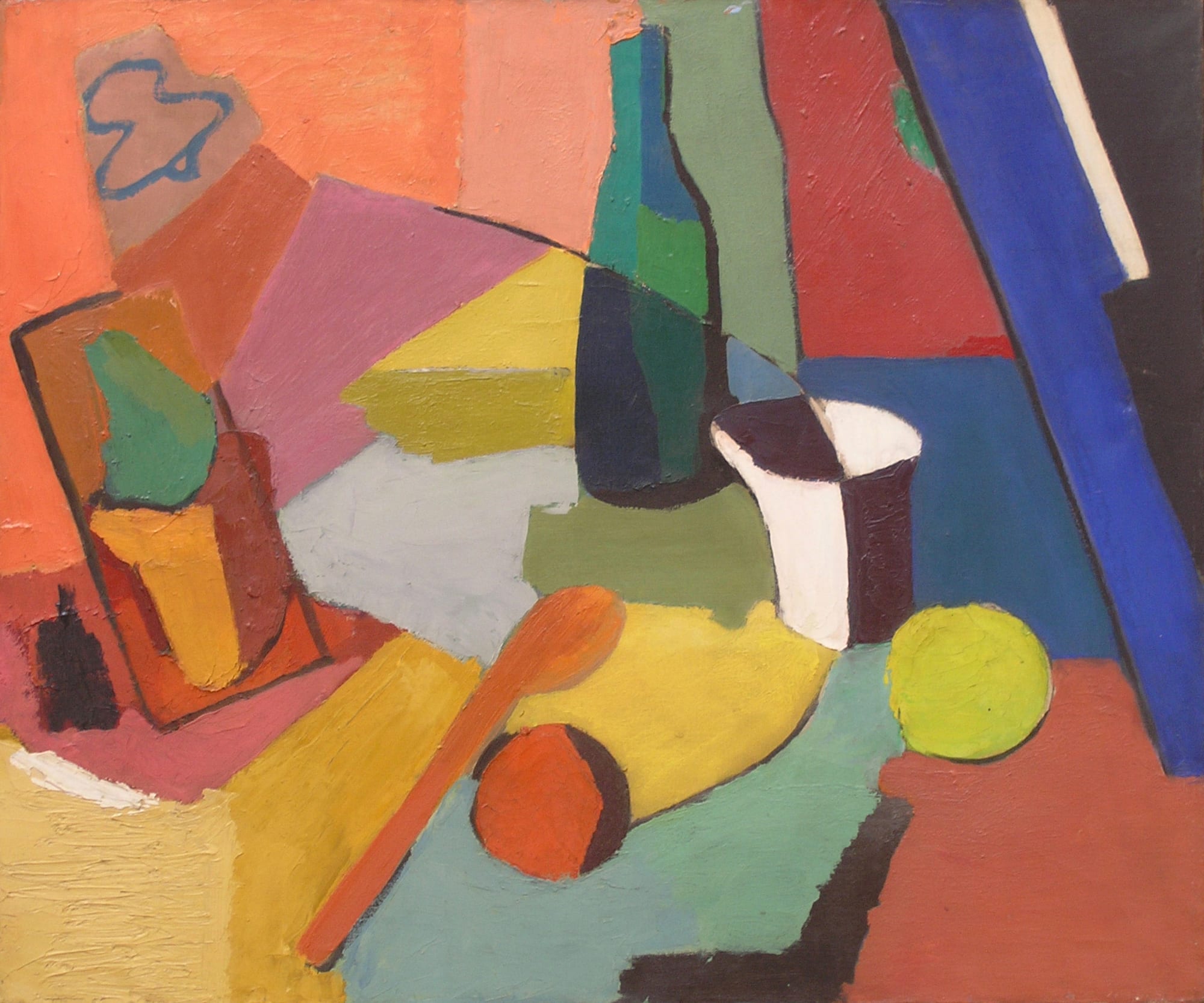 Morris Blackburn, Still Life #3 (Green Bottle with Blue Streak), 1946