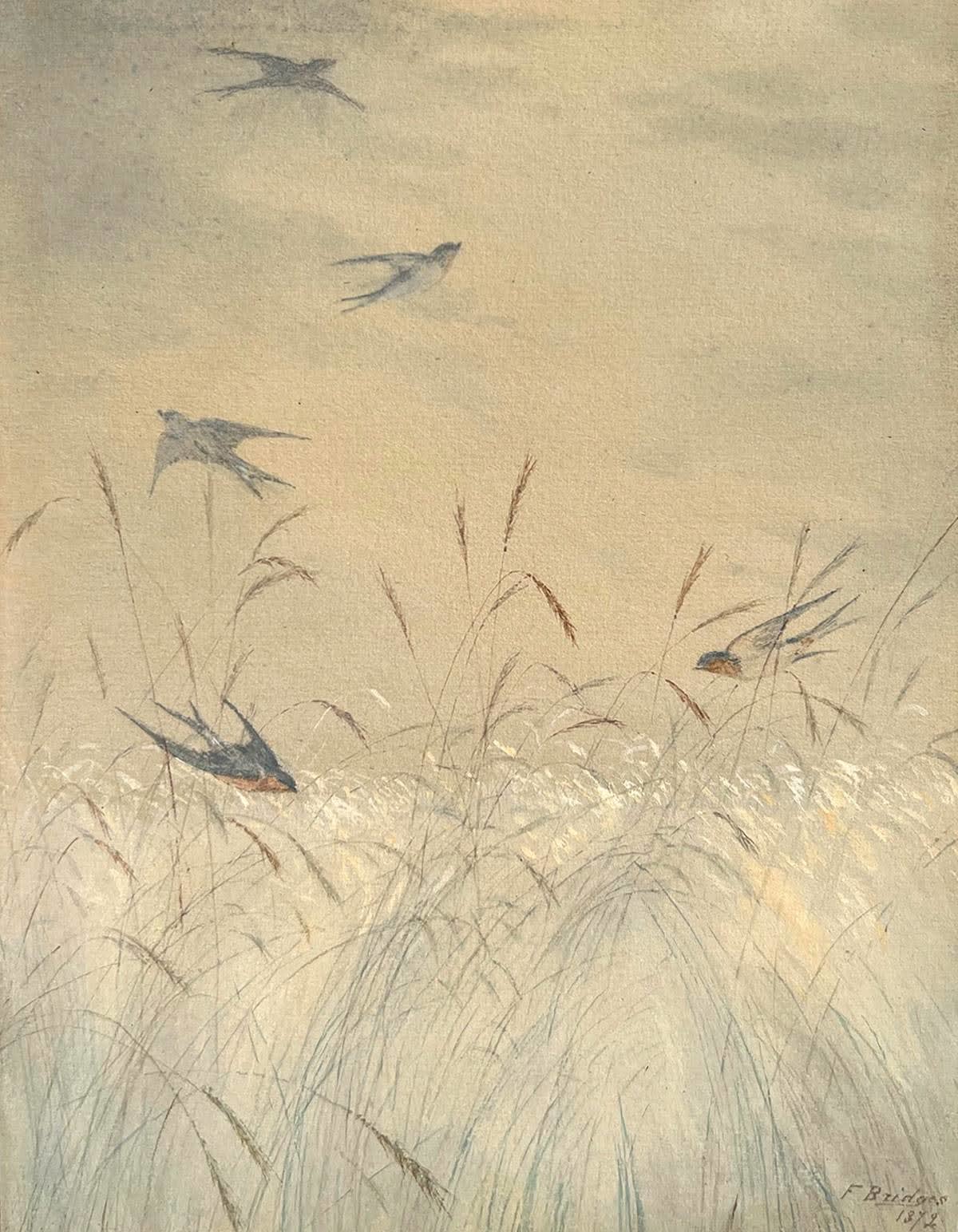 Fidelia Bridges, Swallows in the Wheat Fields, 1872