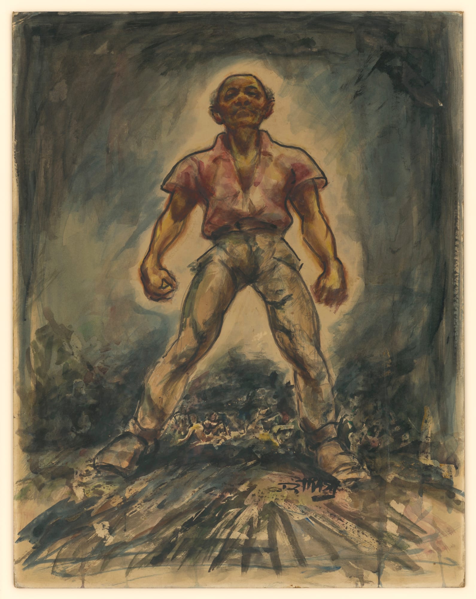 Dox Thrash, Untitled (Man Standing Tall), c. 1955
