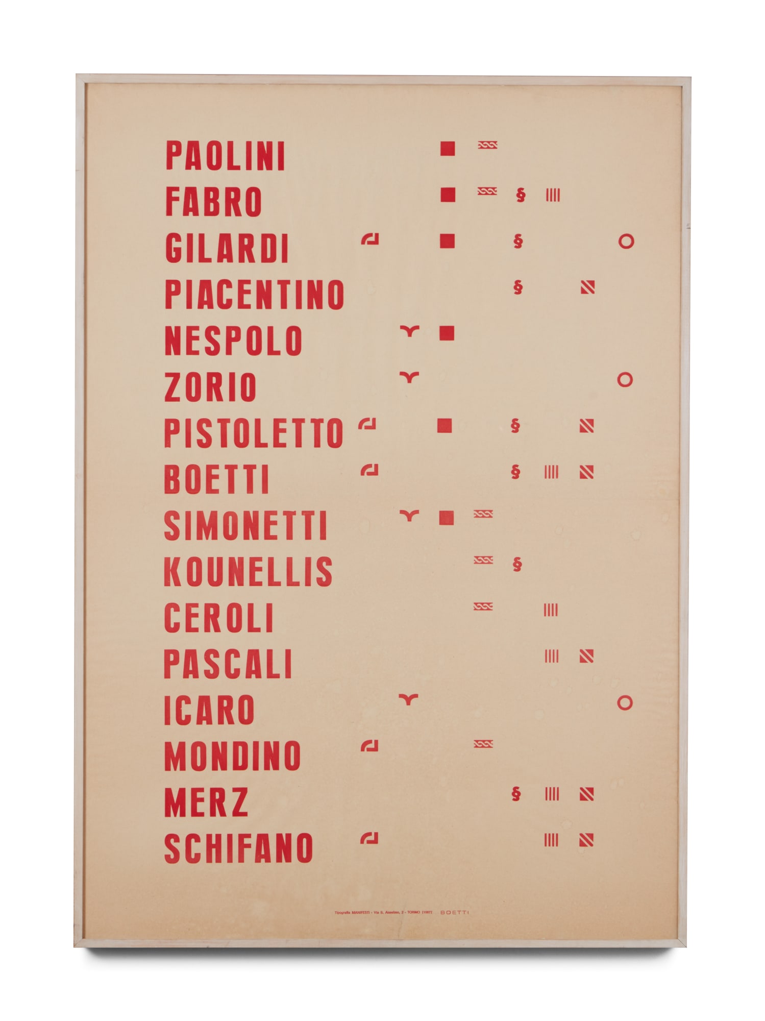 Alighiero Boetti, Manifesto, 1967
