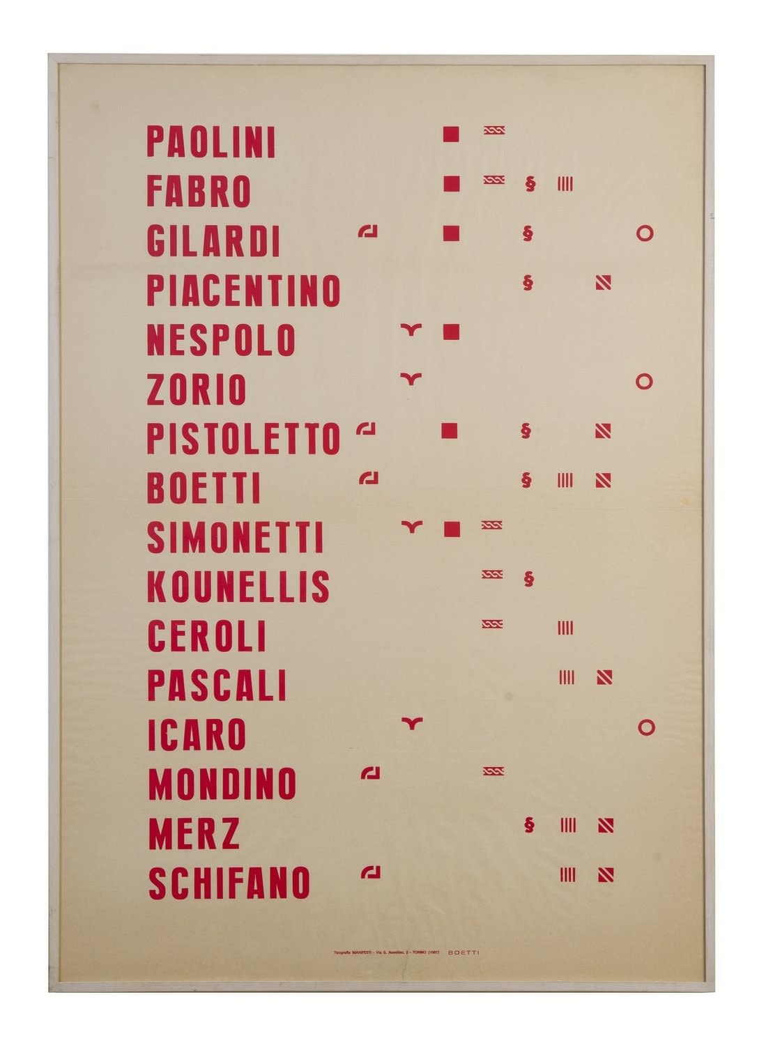 Alighiero Boetti, Manifesto, 1967