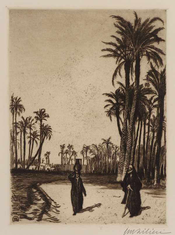 Ephraim Moses Lilien, The Palms of Sakkarah, 1910
