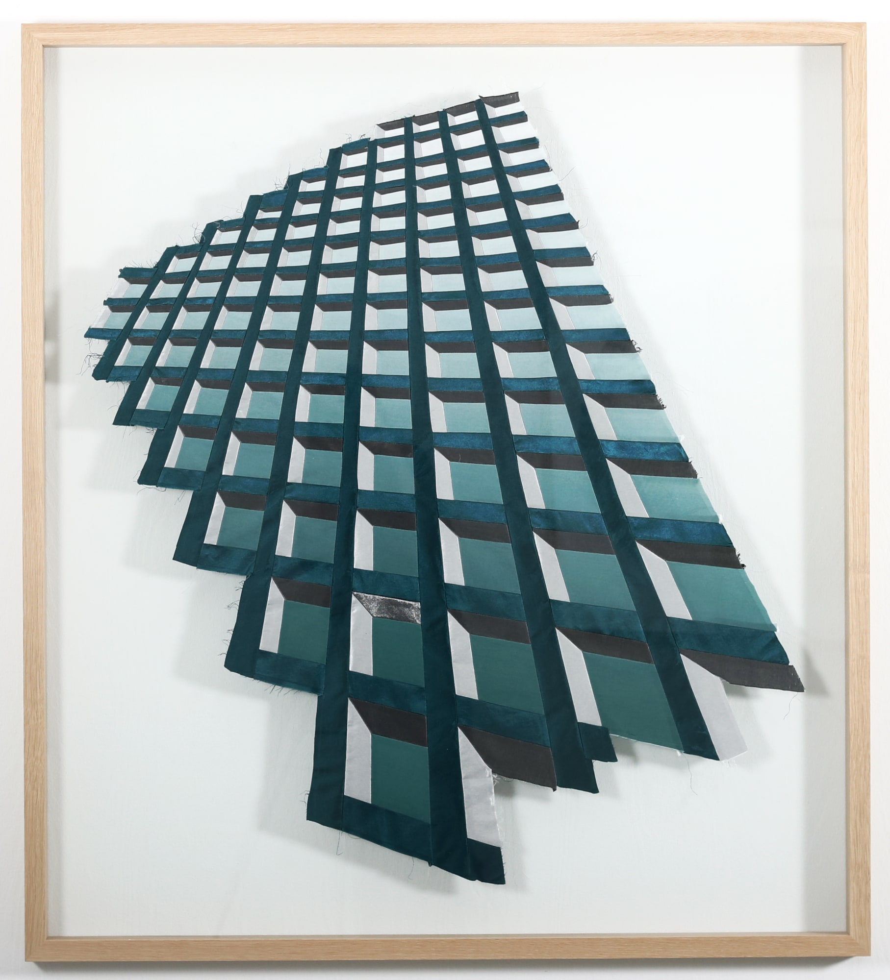 Inger Bergström, Perspective of Glossy Fabrics, Tinted Blue, 2021