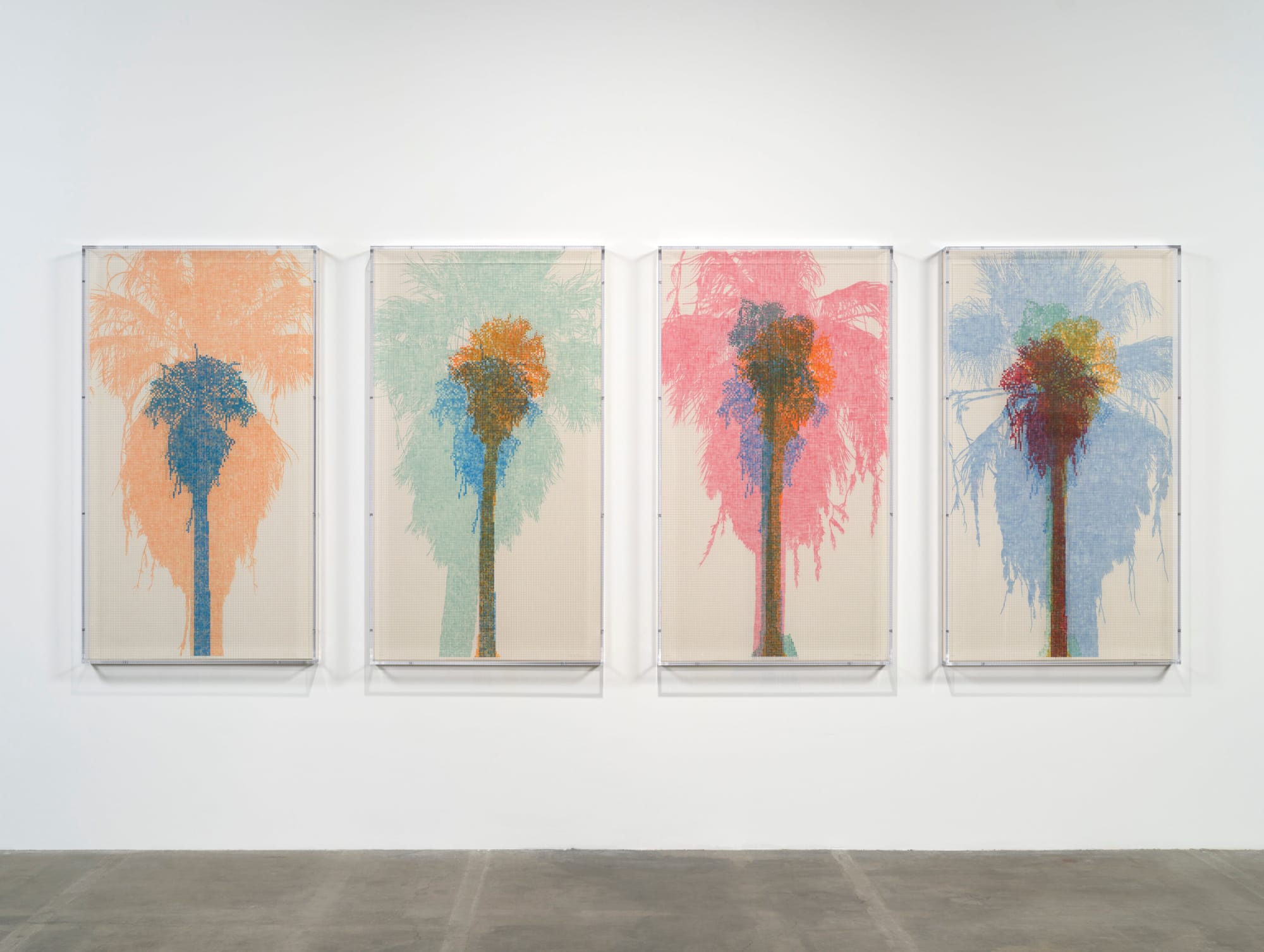 Charles Gaines, Numbers and Trees: Palm Canyon, Palm Trees Series 4, 2021