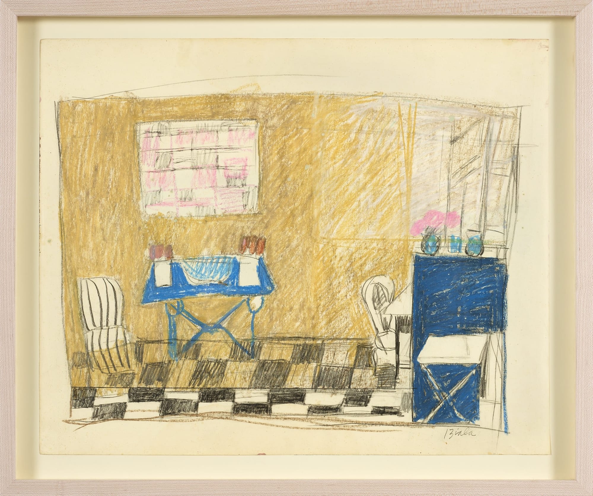 Janice Biala, Interior with Blue Table, c. 1975