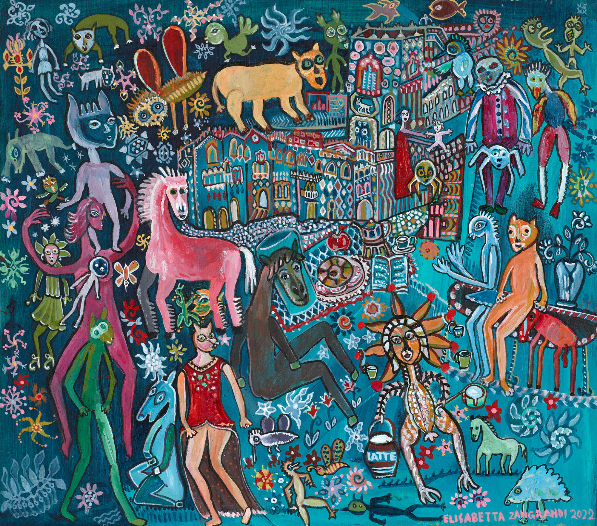 Elisabetta Zangrandi, Paesaggio Marino Ragazza con Orsetta, 2022