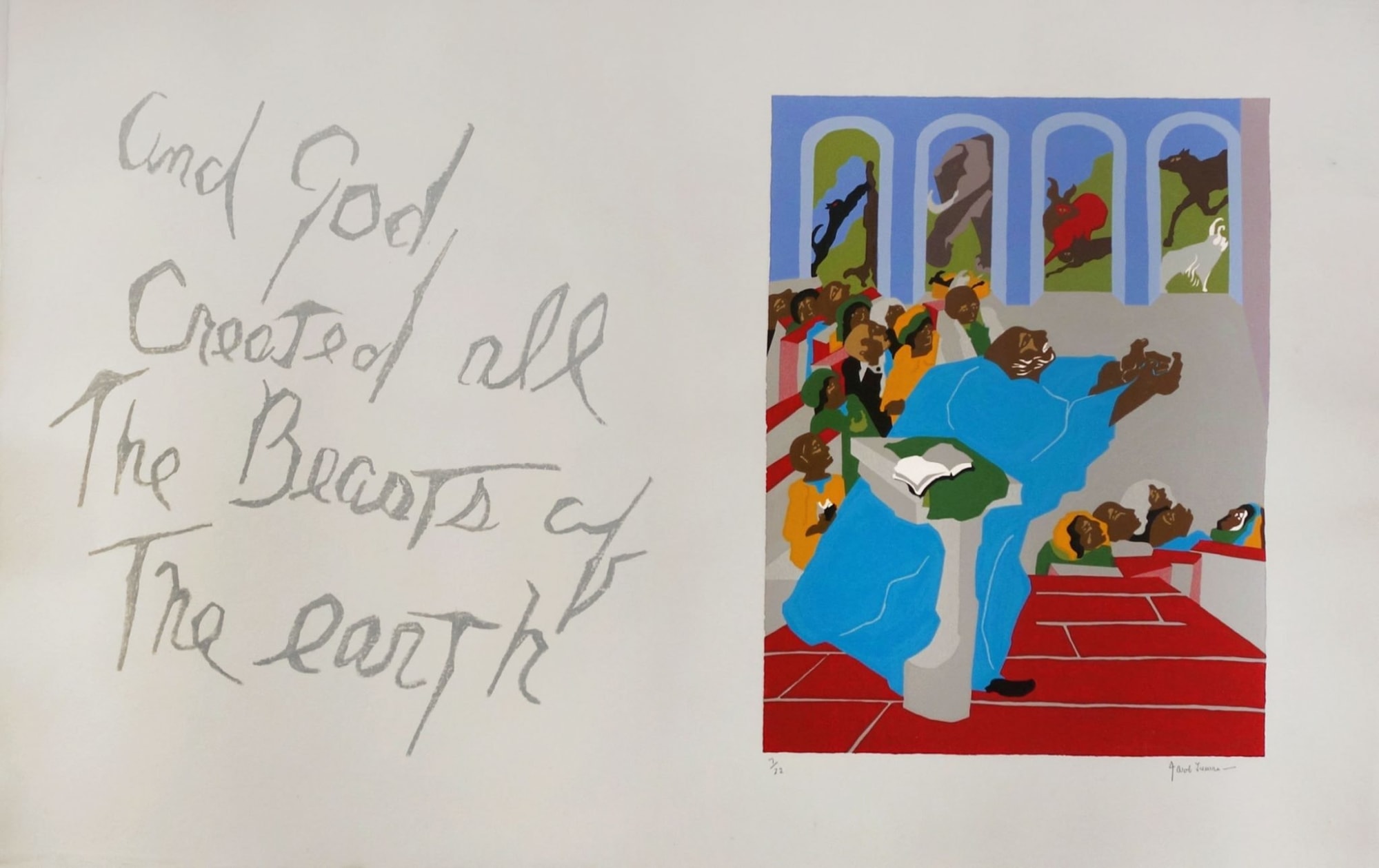 Jacob Lawrence, AND GOD CREATED ALL THE BEASTS OF THE EARTH, 1990