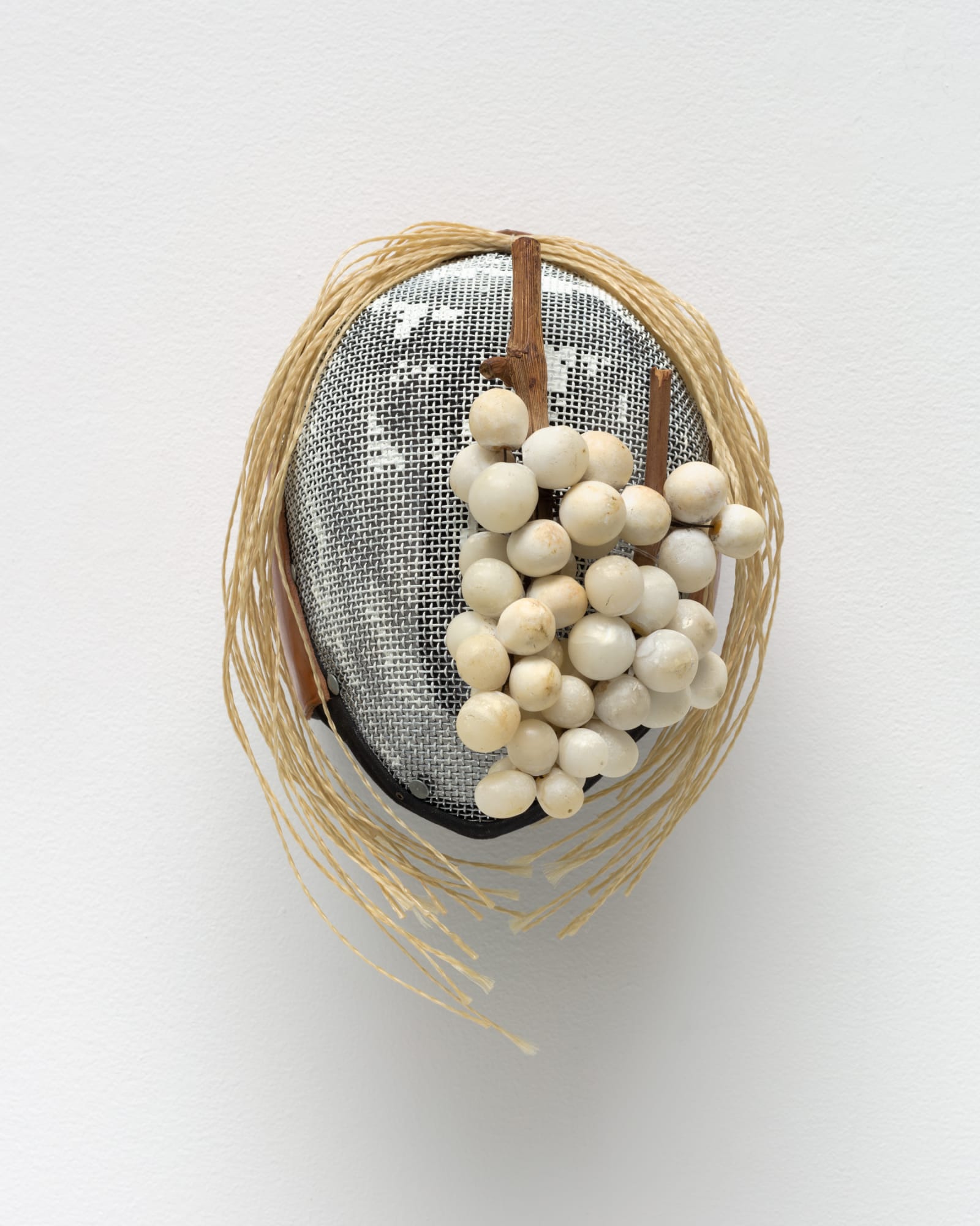 Allison Janae Hamilton, Mask with Braids and Table Grapes, 2021