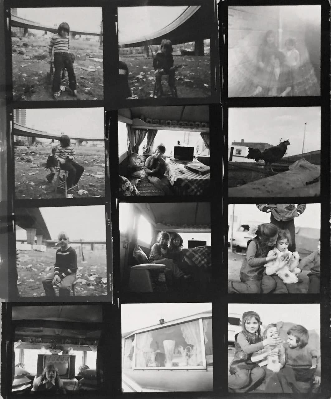 Jo Spence, Contact Sheet - Gypsies, 1974