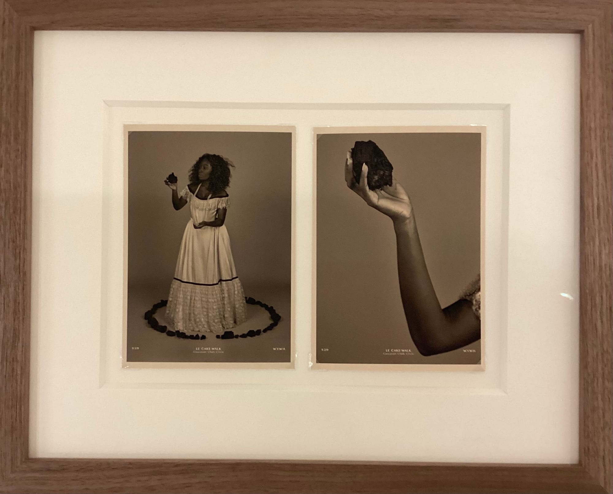 Heather Agyepong, Wish You Were Here diptych (9.1. Le Cake-Walk: Caucasian Chalk Circle), 2020