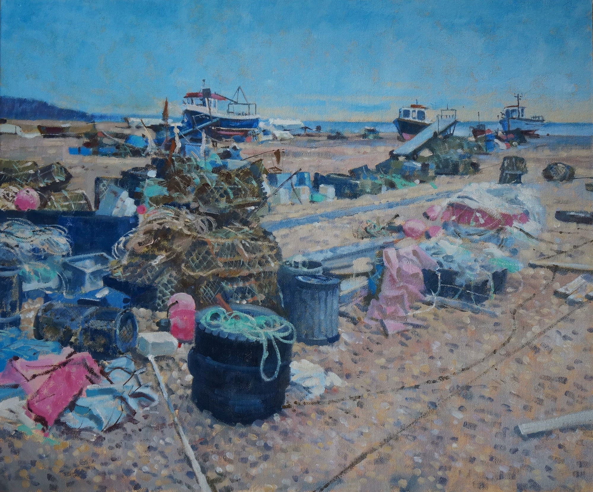 Colin Allbrook, Pots, Buoys & Ropes on Beer Beach