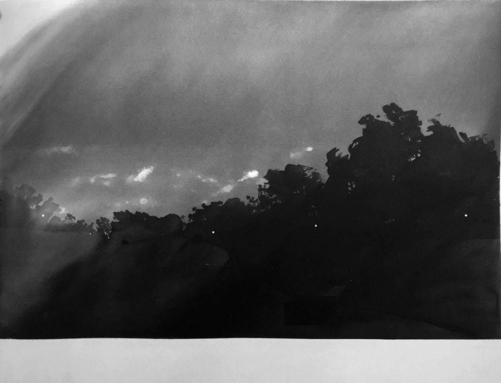 Alfred Leslie, Orchard Crates, Santa Barbara, CA (from 100 Views Along the Road), 1983