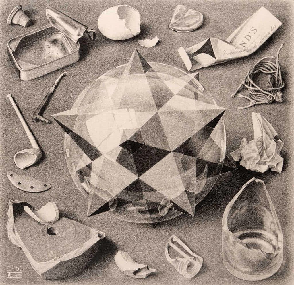 M.C. Escher, Contrast (Order and Chaos), 1950