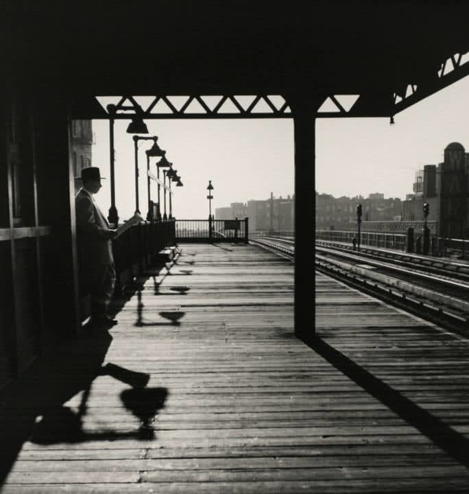 Larry Silver, Bronx Subway Station, 1950