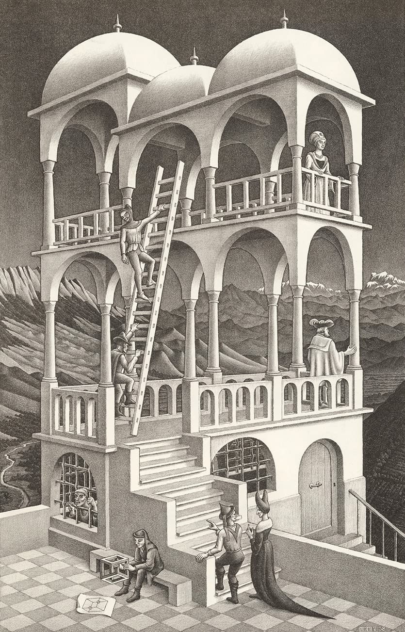 M.C. Escher, Belvedere, 1958
