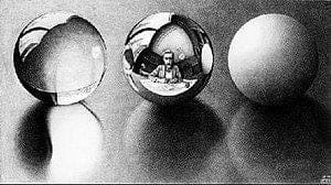 M.C. Escher, Three Spheres II, 1946