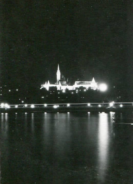 André Kertész, Building Lit Up at Night with Water, Paris, 1925-36, printed c. 1925-36