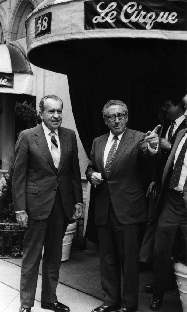 Bill Cunningham, Richard Nixon and Henry Kissinger, c. 1970s
